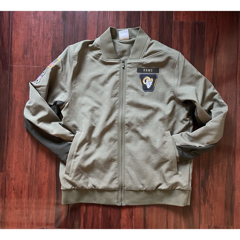 Nike Los Angeles LA Rams 2025 Salute To Service Jacket Green Men Large MSRP $185